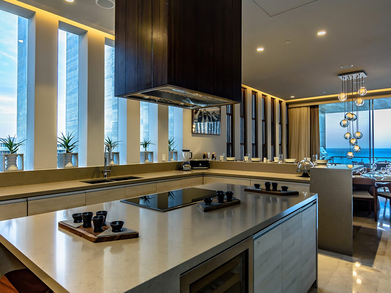 Open-plan kitchen at Solaz Residence Penthouse 306